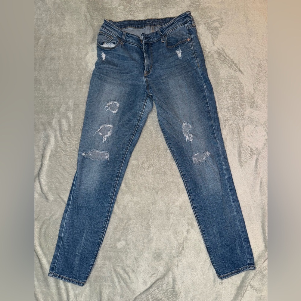 Old Navy Blue Distressed Skinny Jeans